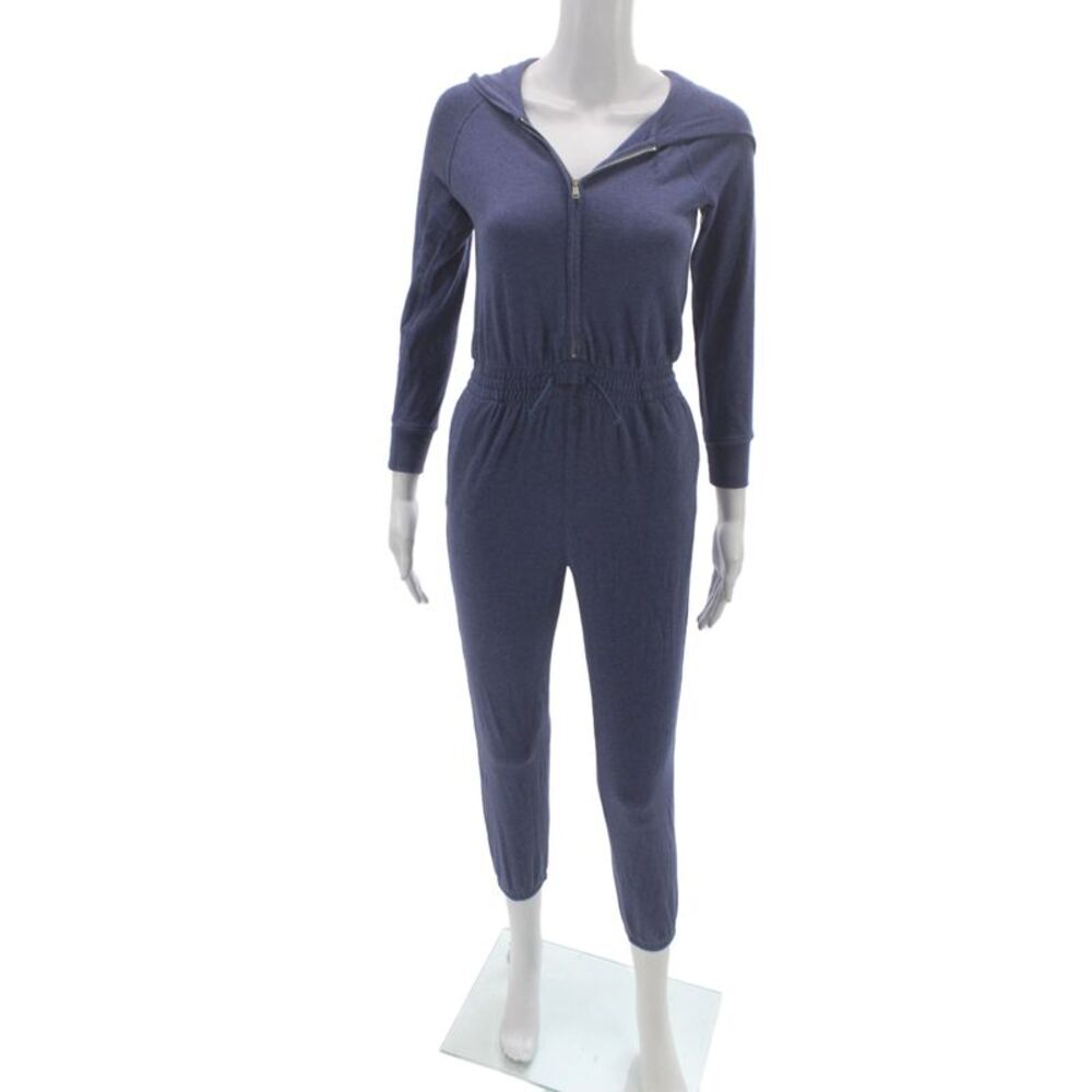 Polo Ralph Lauren Childrens Girls Full Zipper Hooded Jumpsuit Blue Size 10-12